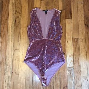 Pink Velvet body suit
